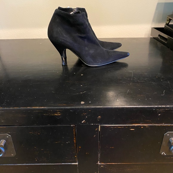 FENDI VINTAGE BOOTIES Suede black size7.5 - Picture 7 of 9